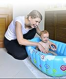 ふかふかベビーバス ベビーバスタブ赤ちゃんインフレータブルプール 対象年齢:新生児~4歳まで (ブルー)