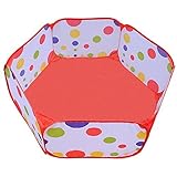 ベビーボールピット、Jacone Polka Dot Hexagon Folding Playpenボールプールキッズ用、47.2-inch by 23.2-inch withファスナー付きストレージ