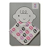 めんぷます田 赤ちゃんのハンカチガーゼ 2枚入り ありがとう! (ピンク) 25×25cm 綿100% 日本製