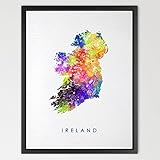 Dignovel Studios 11X14 Ireland Map world map watercolor print kids art home d?cor nursery d?cor wall