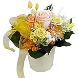 幸運を運ぶビタミンカラーの枯れないお花のプリザーブドフラワー サンレモの輝き 日時指定無料