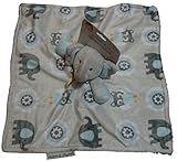 Blankets and Beyond Baby Boys Blue Elephant Security Blanket Lovey by Blankets and Beyond [並行輸入品]