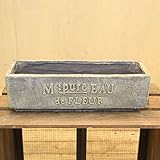 ナチュラルガーデン雑貨/鉢：ドゥーアローワイドスクエア*ホワイトグレー【GF1625】