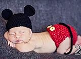 かわいいミッキーの赤ちゃんの写真から3ヶ月ニット編みビーニーハットプロップ