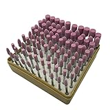 AW-Net 金属バリ取り 研磨 2種類 軸 付 砥石 バフ ビット 100本 セット 粒度240