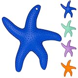 B-PING 赤ちゃん ヒトデ/かいせい　ベビーの歯がため 歯固め (3ヶ月から対象) 食品グレードシリコーン 知育玩具 新生児贈り物 (ブルー)