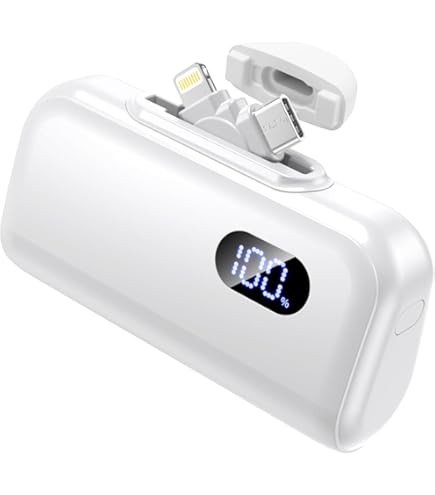 Amazon | モバイルバッテリー コンパクト 軽量 小型 コネクター内蔵