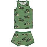 【Smafolk スマフォルク】Underwear tractor Aspen Green カラー:グリーン p0000gxa ベビー 上下セット パジャマ 出産お祝い キッズ 子供服