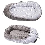 HB.YE添い寝ベッド ベビーベッド　インベッド お出かけ おむつ換え コンパクトベット ベッドガード　フェンス　両面使用 持ち運びに便利 調節可能 洗濯可 (グレー)