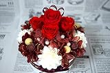 fleurcocoオリジナル　【プリザーブドフラワーギフト】　枯れない魔法のお花のフラワーケーキ♪STRAWBERRY CHOCOLATE 　母の日 誕生日プレゼント ギフト　記念日 結婚祝い