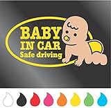 赤ちゃん ステッカー BABY IN CAR （Bタイプ）　レモンイエロー