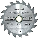 Concord Blades WCB0538T018HP 5-3/8-Inch 18 Teeth TCT General Purpose Hard & Soft Wood Saw Blade [並行輸