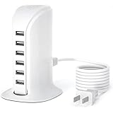VHBW USB 急速充電器 USBコンセン タワー式 6ポート 50W 10A 出力自動判別機能 電源タップ PSE認証 iPhone&Android各種対応