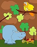 Green Leaf Art Hippo Friends Canvas Art [並行輸入品]