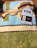 Fun Little Doodles Baby Blanket Touch Down Sage. Blue and Green with Football Theme. Boys Blanket 30