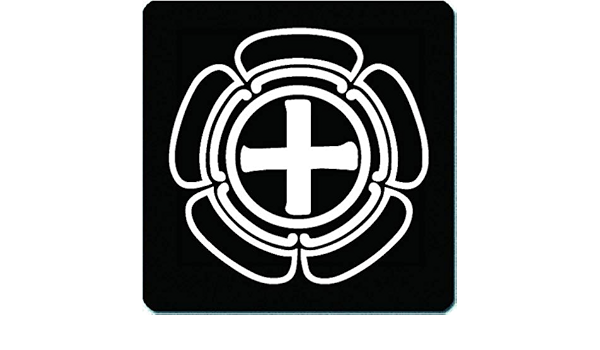 Amazon 家紋シール 福島正則 中白瓜十字 4cm X 4cm 4枚セット Ks44 3215 01w 白紋 シール ステッカー おもちゃ