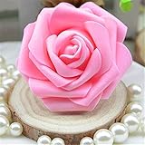 ハートスピーカー50pcs人工花ウェディング花嫁ブーケパーティー装飾Foamローズヘッド One Size ピンク J3410M35IA0