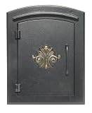 QualArc MAN-1401BL Manchester Column Mount Mailbox with Decorative Scroll Door in Black by Qualarc