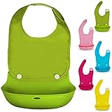 ペコリッペ ソフトスタイ シリコン エプロン 前掛け 食事用 柔らか (グリーン)