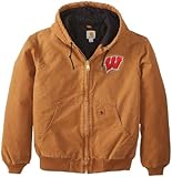 NCAA Wisconsin Badgers Men 's Quilted Flannel Lined Sandstone Active Jacket XL ブラウン