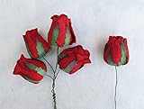 15個Red Rose Bud Mulberry用紙Flowerscrapbooking wedding人形House Suppliesカード