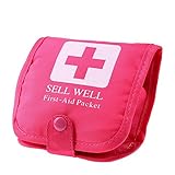 Keepjoy ピルケース 薬ケース 薬入れ 携帯用 1週間 アウトドア 収納バッグ付き (レッド)
