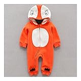 服　ファッション　ベビー　キッズ　子供　カバーオール　新生児服　連体着　ペンギン　オレンジ　73