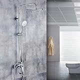 A シャワー浴シャワーセットバスルームホットとコールド銅の蛇口スプリンクラーブースター寛大な雨