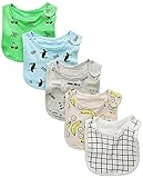 Rosie Pope Baby Newborn Boy's 5 Pack Tucan and Banana Themed Bibs Petite Four/Aurora/Crystal Gray On
