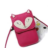 ガールズ ポーチ スマホ 小銭/鍵/小物入れ お財布バッグ ストラップ付き レディースバッグ ガールズ 多機能 2WAY 斜め掛け 可調整ミニショルダーバッグ (赤いバラ)