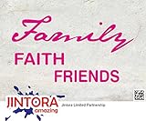 JINTORA ステッカー/カーステッカー - FAMILY FAITH FRIENDS - 家族信者 - 152mm x86mm - JDM/Die cut - 車/ウィンドウ/ラップトップ/ウィン