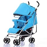 lanova ベビーカー (大容量下カゴ装備) 軽い 4輪 赤ちゃんにやさしい (生後2ヶ月~48ヶ月頃まで対象)ブルー