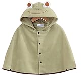 Plus Nao(プラスナオ) ポンチョ コート マント アウター フード付き ふわふわ フリース あったか 秋冬 ベビー キッズ 子供 子供服 女の子 ワンサイズ カエル