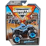 Monster Jam、公式メガロドンモンスタートラック、ダイキャスト車両、1:64スケール、3歳以上の男の子向けキッズおもちゃ