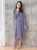 ANGELIEBE エンジェリーベ マタニティ パジャマ 授乳口付き T/C天竺 ドット柄 ネグリジェ 産前 産後 授乳服 長袖 前開き L ブルー 22461 22461270