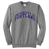 NCAA Portland Pilotsアーチクラシッククルーネックスウェットシャツ、Large、ライトヘザーグレー