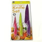 Kole OD478 3 Piece Colorful Multi-Purpose Knife Set, Regular [並行輸入品]