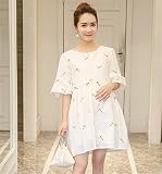 マタニティウェア 服 ワンピース ゆったり プリント シンプル カジュアル ワンピース 妊婦服 産前 産後 レディース マタニティワンピース XL 写真色