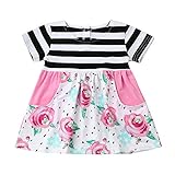 (プタス)Putars ベビー服 子供服 女の子 ワンピース ドレス ストライプ柄 花柄 可愛い オシャレ 通園 発表会 旅行 記念日 プレゼント 1-4歳