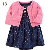 カーターズ Carter's カーディガン 半袖ロンパース ワンピース 2点セット 水玉ネイビー ベビー服 女の子(24months(83-88cm)) [並行輸入品]