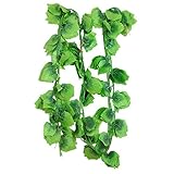 人工グリーンガーデン，SODIAL(R)人工グリーンガーデン　植物　葉っぱ　藤　家　パーティーの装飾品9.5Ft