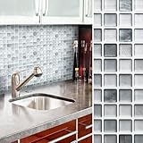 【モザイクタイル シール モザイクタイル シート ガラス風】3Dシール モザイクタイルシール4セット グレー(B606-4-S1)