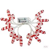 Perfk クリスマス　シュガーケーン形　20　LED　妖精　文字列　ストリップランプ　結婚式　パーティー　装飾　ライト　