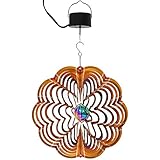 Sunnydaze 12インチ反射ゴールドダスト3d Whirligig Wind Spinner、使用可能なオプション With Corded Electric Motor ゴールド SHE-614
