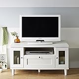 ガラス戸がオシャレなテレビ台　【大型】 組立品 幅88cm 耐荷重30ｋｇ 取っ手が選べる 引き出し付 テレビボード ローボード 一人暮らし ホワイト