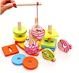 macaroni（マカロニ） 棒 さし 形 合わせ パズル 釣り ごっこ も できる 木 の おもちゃ 遊びながら 手先 を 動かす 知育 玩具 モンテッソーリ