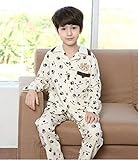 (チェリーレッド) CherryRed 子供 男の子 ファション パジャマ ルームウェア 部屋着 寝間着 上下2点セット 長袖 フリース 春秋向け リラックス 快適 気持ち良い 熊 コットン 165 