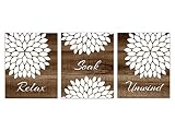 バスルーム壁アート、リラックスSoak Unwind、ブラウンバスルームDecor – bath106 16"x20" Unframed Photo Paper Posters BATH106-16x