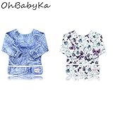 OHBABYKA2枚セットお食事エプロン 長袖 スタイ よだれかけ スリーブビブ お食事エプロン 防水 お食事エプロン 保育園 お食事エプロン ベビー 6ヶ月～24ヶ月のベビー・キッズに (ZY151