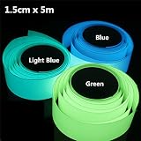 私の家族 5mx15mm 蓄光テープ粘着緑青暗い安全ステージ家の装飾で輝く-緑